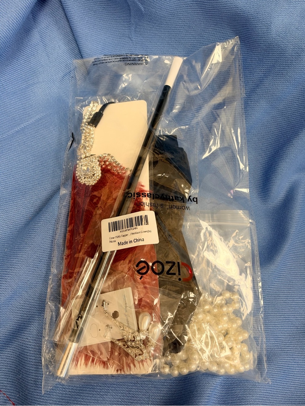 1920s flapper costume accessory set